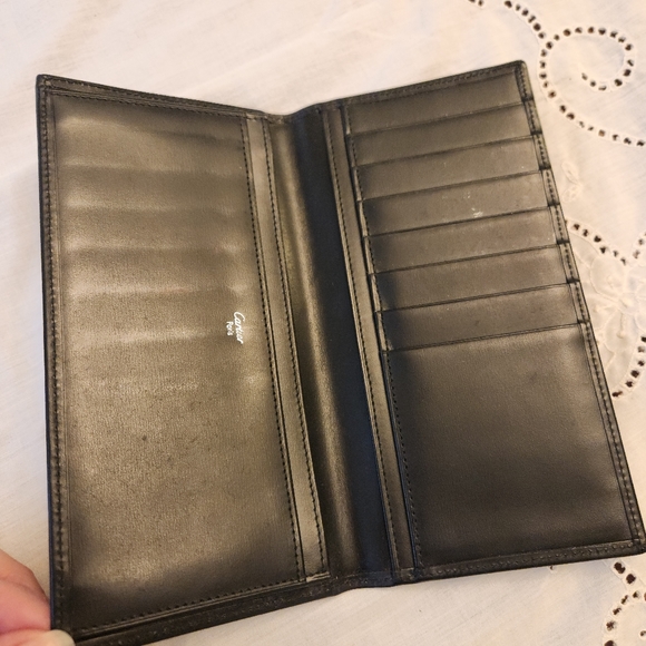 Cartier Black Calfskin leather checkbook wallet⚘️ - Picture 3 of 12